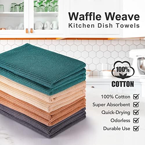PY HOME & SPORTS 8 Pack Cotton Waffle Weave Kitchen Towels 17 x 25, Super - Image 3