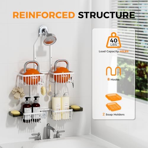 Adjustable Aluminum Shower Caddy Hanging - Image 4