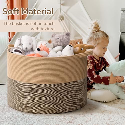 INDRESSME 115L Extra Large Woven Wicker Blanket Basket Living Room - Image 6