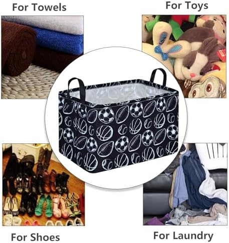 MAIZMZ Kids Hamper Storage Bins Organizer Toy Box Laundry Basket Large Canvas - Image 6