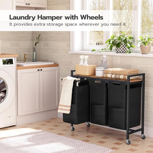 HOOBRO Laundry Sorter 3 Section, Laundry Hamper - Image 2