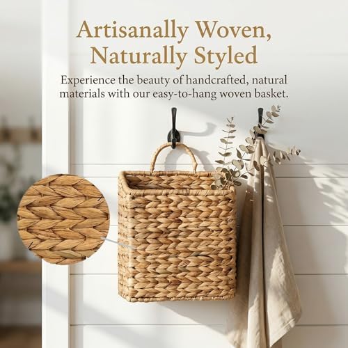 2-Pack Wicker Hanging Baskets for Storage and Decor - Image 4