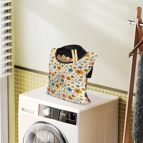 Floral Print Clothespin Bag Laundry Hanging Storage Organizer - Image 3