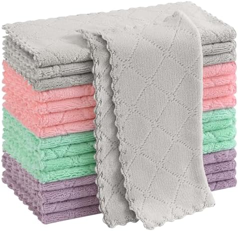 Homaxy Super Soft 16 Pack Coral Velvet Dish Cloths by Homaxy