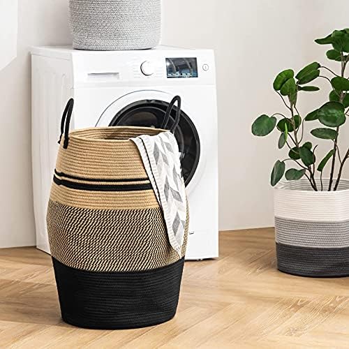 Large Laundry Basket Hamper Woven Blanket Basket Clothes Hamper - Image 6