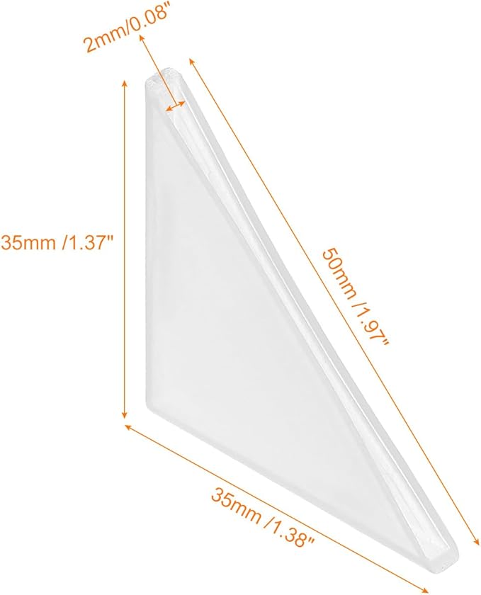 uxcell 20Pcs Plastic Corner Protectors 2x50mm Right Angle Shape Glass Corner Guards Cushion for Corner Protection of Glass, Mirror, Tile, White