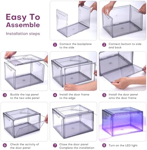 Oltraman LED Smart Shoe Boxes Display Case, Stackable Storage Organizers - Image 6
