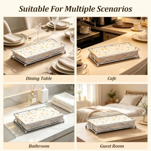 Silver Napkin Basket, Guest Towel Holder & Metal Tray - Image 5