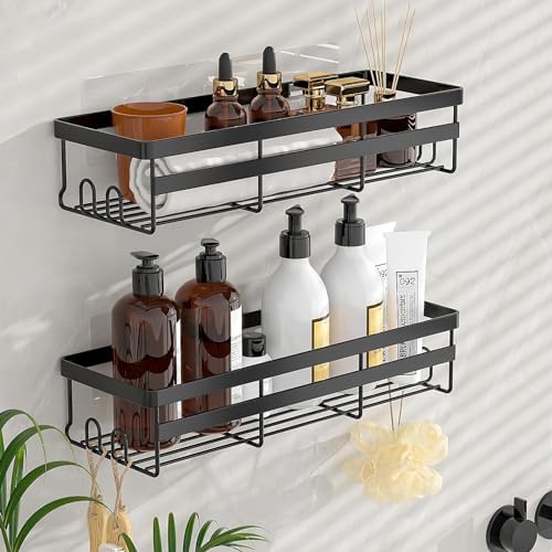 WOWBOX 2 Pack Adhesive Shower Caddies, No Drill Bathroom Shelves - Image 2