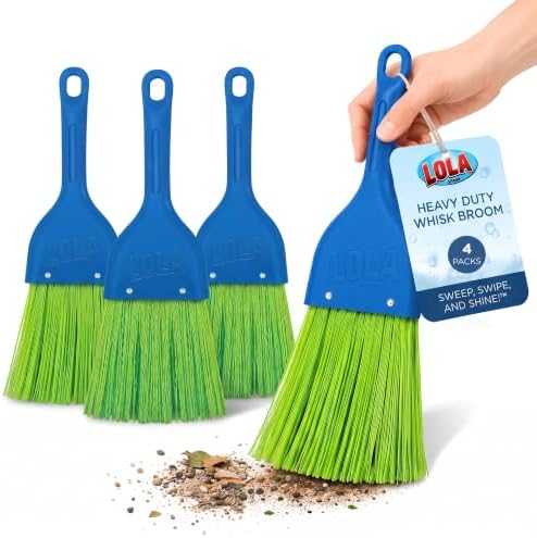 LOLA Whisk Broom, Hand Brush, 4 Pack Durable Bristles, Whisks Away Dirt & Debris by LolaProducts