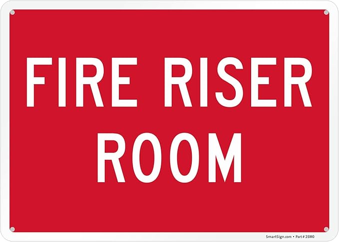 "Fire Riser Room" Sign By SmartSign | 10" x 14" Aluminum