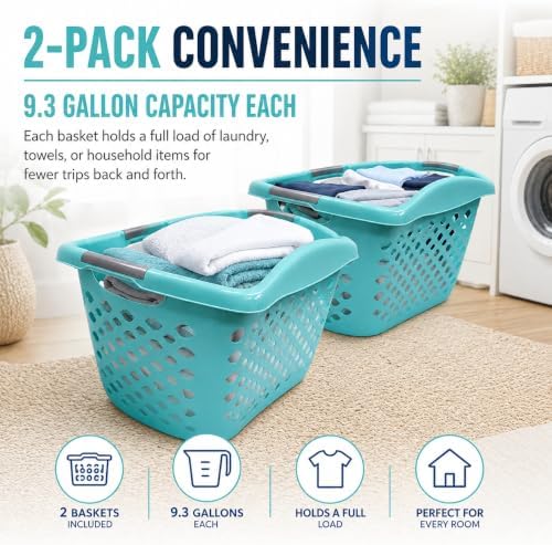 Teal Laundry Basket Set of 2 - Image 5