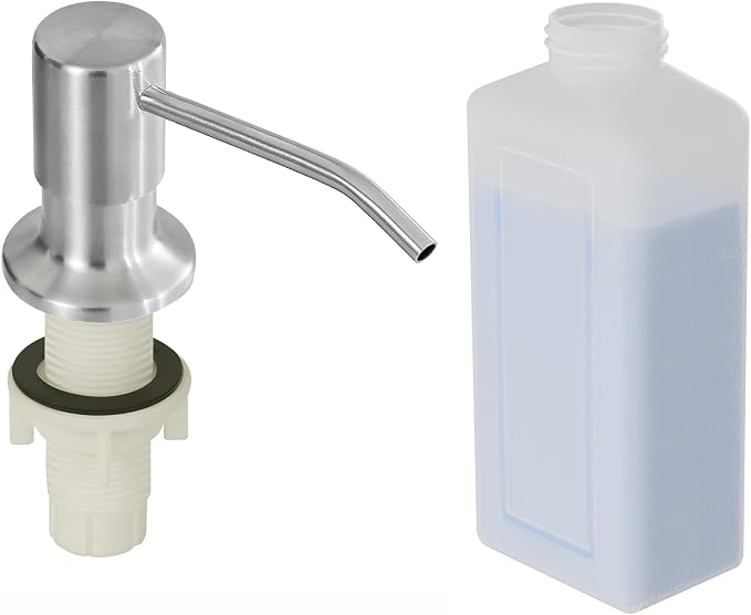 Soap Dispenser for Kitchen Sink, Brushed Nickel Built in Sink Soap Dispenser by YOFOCOO