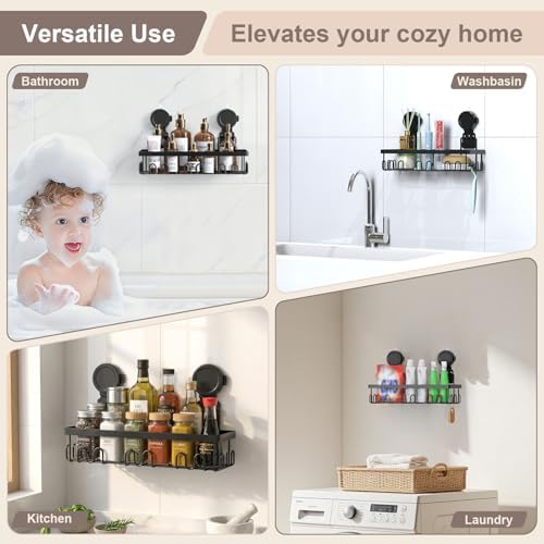 JOTPE Shower Caddy Suction Cup, Powerful Suction Storage Shelf Holds Up to 40 - Image 3