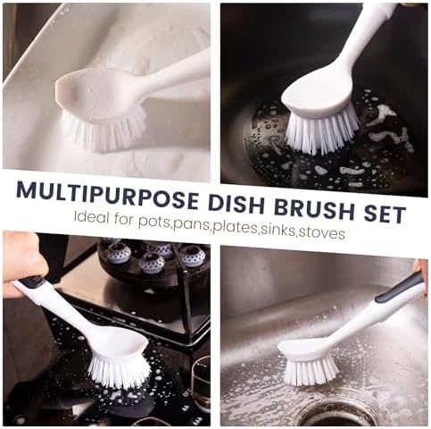 Dish Brush 2 Pack Dish Scrub Brush and 2 Pack Grout Brush - Image 5