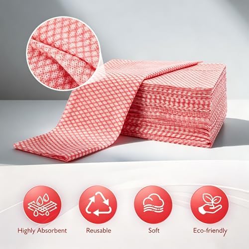 60Pack Disposable Dish Cloths for Kitchen, 13.8x15.7 Cleaning Wipes - Image 2