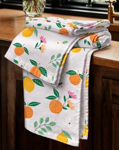 Miss Adola 2pcs Cotton Waffle Kitchen Towels by MissAdola