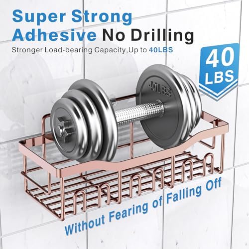EUDELE Shower Caddy 2 Pack, Adhesive Shower Organizer - Image 3