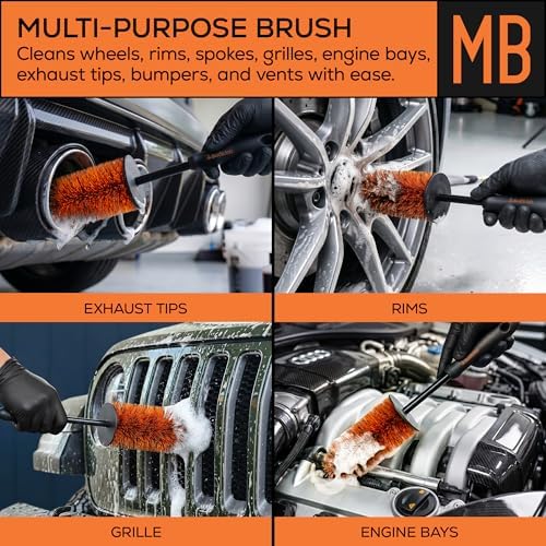 Suds Lab Mini Wheel Cleaning Brush, Dense Bristles - Image 4