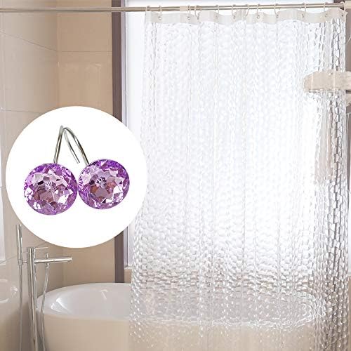 12 Pcs Bling Rhinestones Shower Curtain Hooks Bathroom Rolling Hooks - Image 4