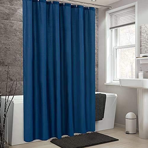 ALYVIA SPRING 72x78 Long Waterproof Fabric Shower Curtain or Liner Navy - Image 6