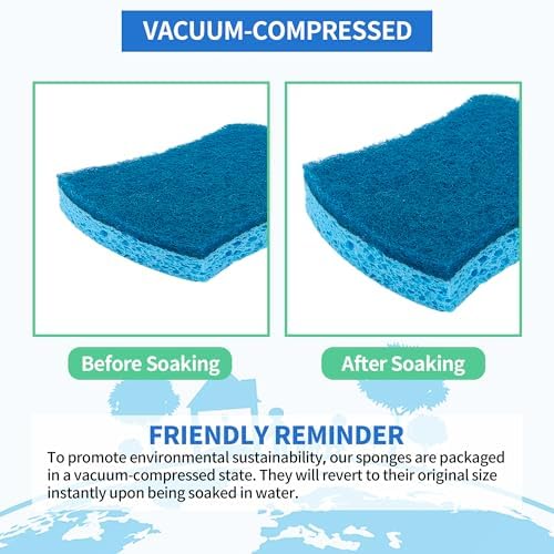 Non-Scratch Cellulose Scrub Sponges 24 Pack, Kitchen Sponge - Image 6