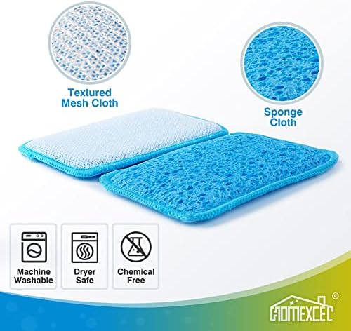 HOMEXCEL 12PK Scrub&Wipe Cloths, Dual-Sided Non-Scratch Sponges - Image 3