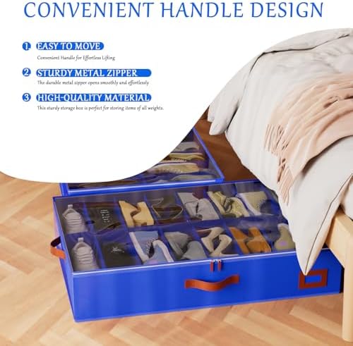 homyfort Under Bed Shoe Storage Organizer, Underbed Shoes Storage Containers - Image 3