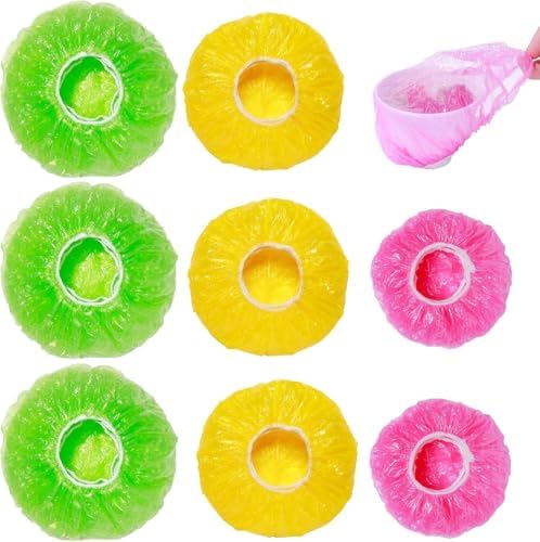 Mwellewm 60Pcs Elastic Bowl Covers Saran Wrap Plastic Reusable Food Covers by Mwellewm