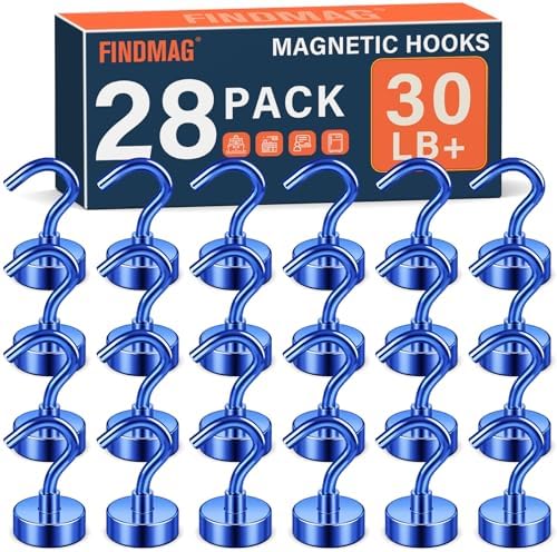 FINDMAG Magnetic Hooks for Cruise Cabins, 28 Pack, 30 LB+ by FINDMAG