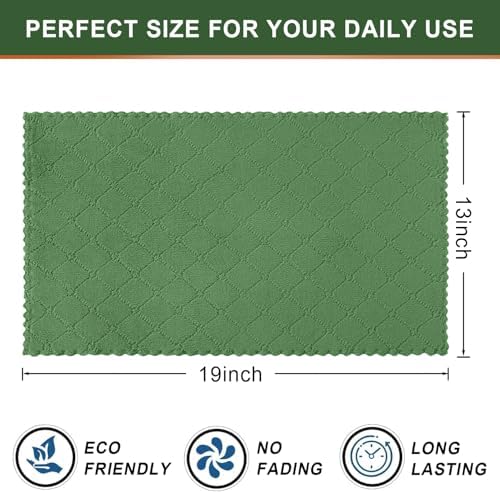 Homaxy 12 Pack Super Soft Absorbent Dish Towels, Grass Green - Image 5