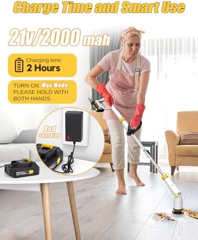 Qimedo Electric Spin Scrubber Q2, 4000mAh Battery, 1500RPM High Power - Image 5