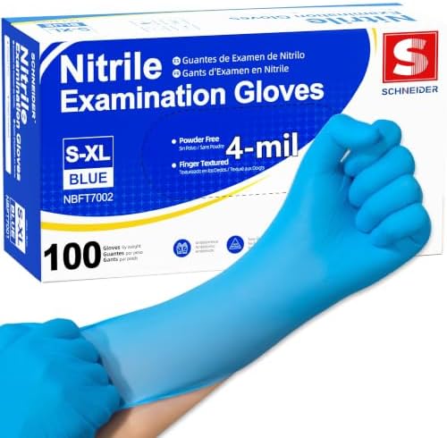 Schneider Nitrile Gloves, Gloves Disposable Latex Free, Powder Free by Schneider