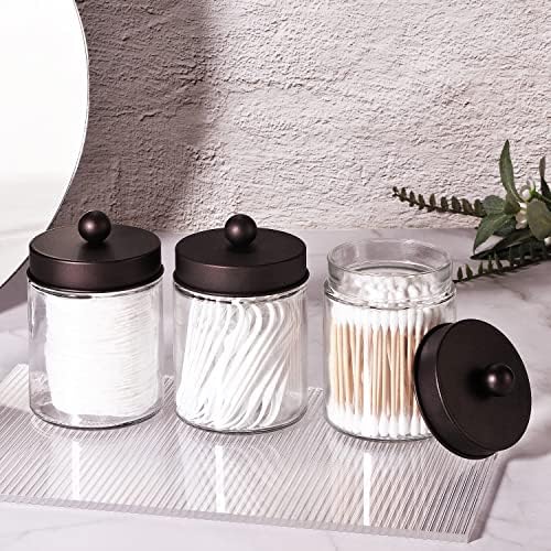 3 Pack Apothecary Jar Canisters Bathroom Vanity Organizer - Image 5