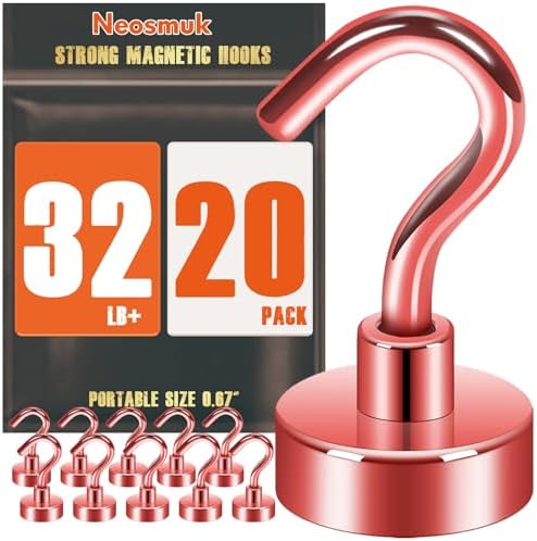 Neosmuk Magnetic Hooks, Heavy Duty Earth Magnets by Neosmuk