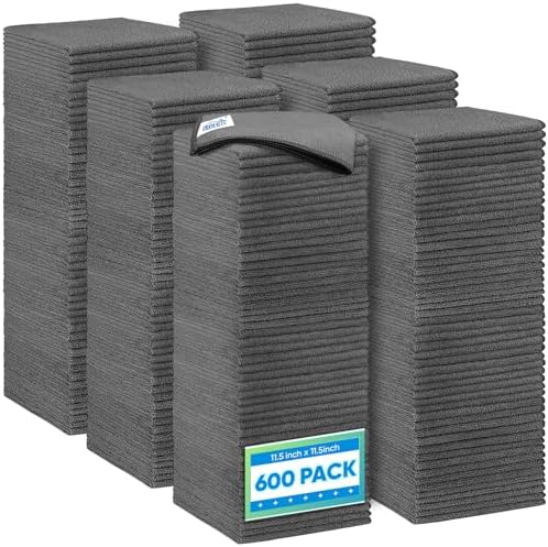 HOMEXCEL 600 Packs Microfiber Cleaning Cloth, 11.5 x 11.5 inch Microfiber Towels by HOMEXCEL