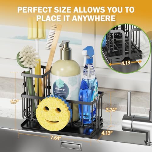 Epicano Sink Caddy Sponge Holder, Smiley Face Sponge Rack - Image 2
