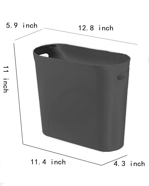 Bathroom Small Trash Can, 3 Gallon Slim Plastic - Image 3
