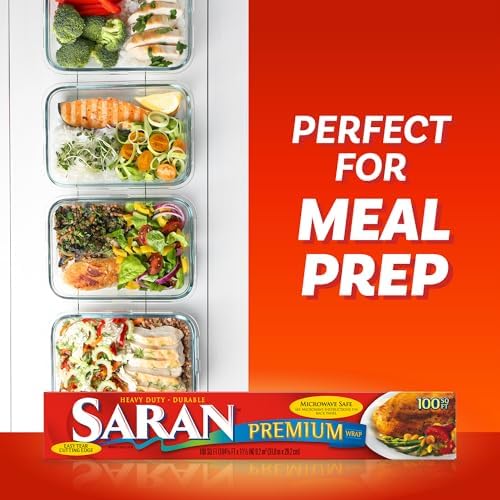 Saran Premium Plastic Wrap, Food Storage, Easy Dispense, 100 Sq Ft Roll - Image 6