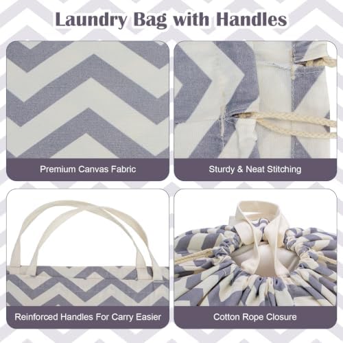 Canvas Laundry Bag 33"Wx 35"H, Thick Canvas Laundry Bag - Image 3