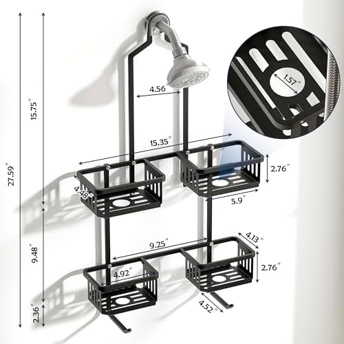 Aluminum Shower Caddy Hanging for Handheld Showerheads, Never Rust Shower - Image 7