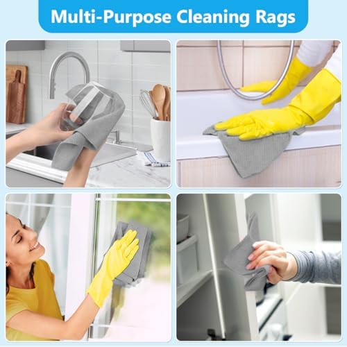 GLIMGLINT Microfiber Cleaning Cloth 200 Pack, Reusable Paper Towels 11 x 9 - Image 7