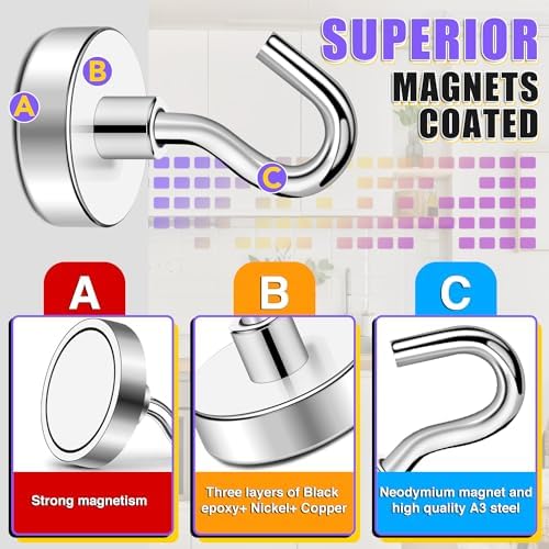 TRYMAG Magnetic Hooks for Cruise Cabins, 12 Pack - Image 4