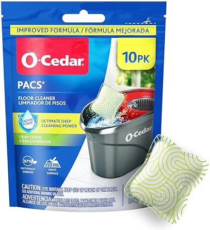 O-Cedar PACS Floor Cleaner, Crisp Citrus Scent – 10 Count | Enzyme-Powered Pods by Unknown