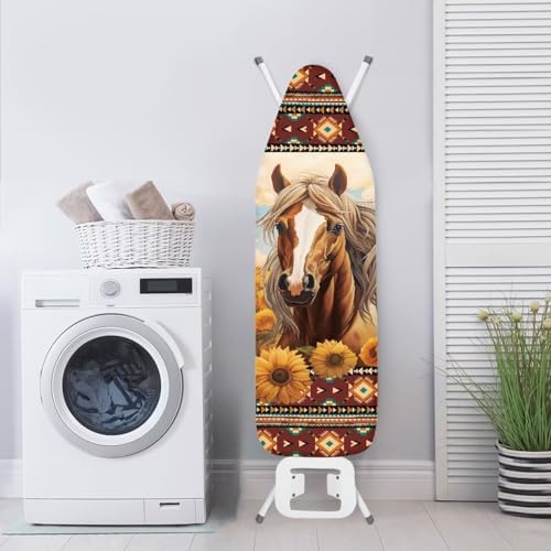 GLENLCWE Native American Horse Sunflower Ironing Board Cover - Image 3