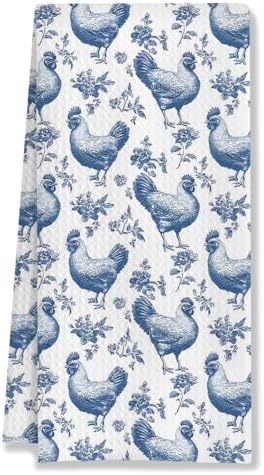 Chinoiserie Chicken Kitchen Towels, Chicken Lover Mom Lady Gifts Decorative by HUGANE