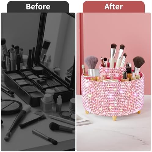fanado Bling 360° Rotate Makeup Brush Holder Organizer, Makeup Organizers - Image 5