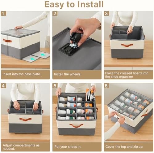 INSTY 2 Pack Shoe Organizer for Closet, Fits up to 32 Pairs, Adjustable - Image 7