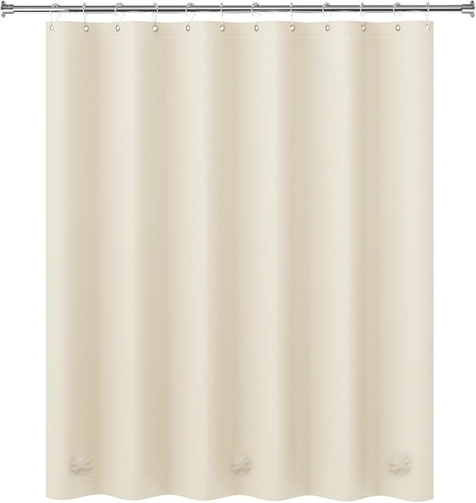 AmazerBath Beige Shower Curtain Liner Plastic, 8G PEVA Shower Liner Cream - Image 2