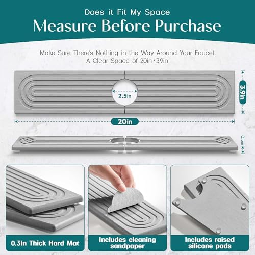 eormoe Faucet Mat for Kitchen Sink - Image 2